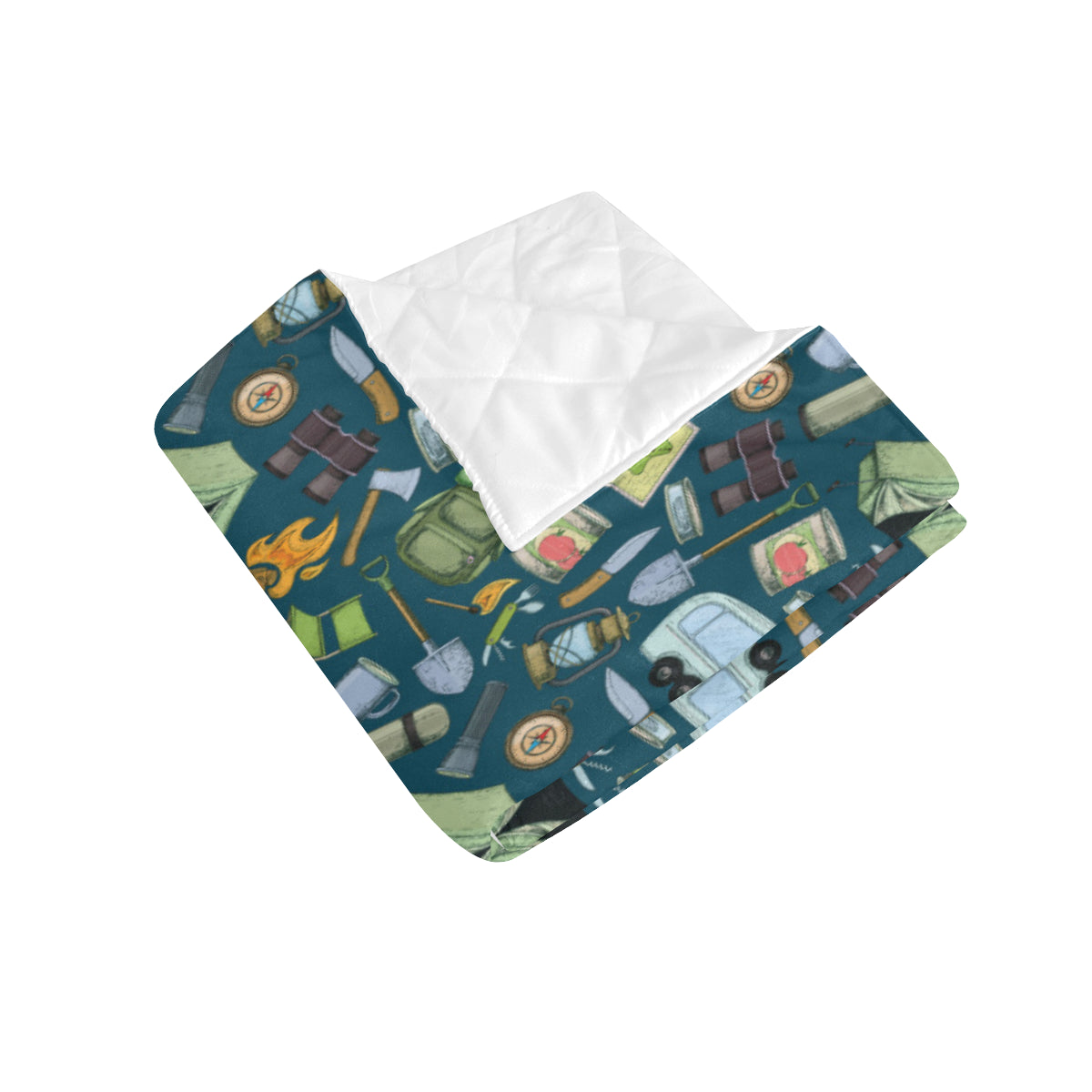 Camping Pattern Print Design 02 Premium Quilt