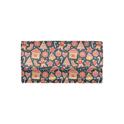 Gingerbread Pattern Print Design 03 Women's Trifold Wallet