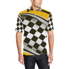 Checkered Flag Racing Style Men Polo Shirt