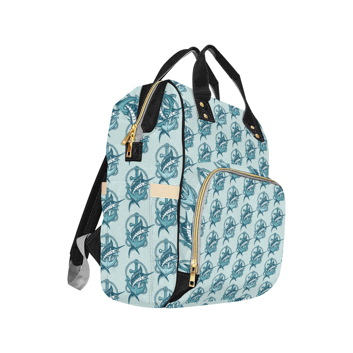 Swordfish Pattern Print Design 03 Diaper Bag Backpack