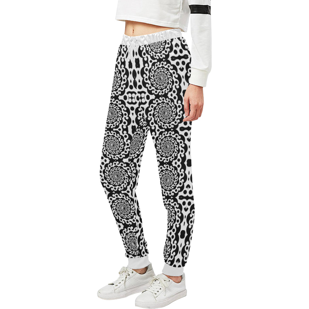 Yin Yang Spiral Design Print Unisex Sweatpants