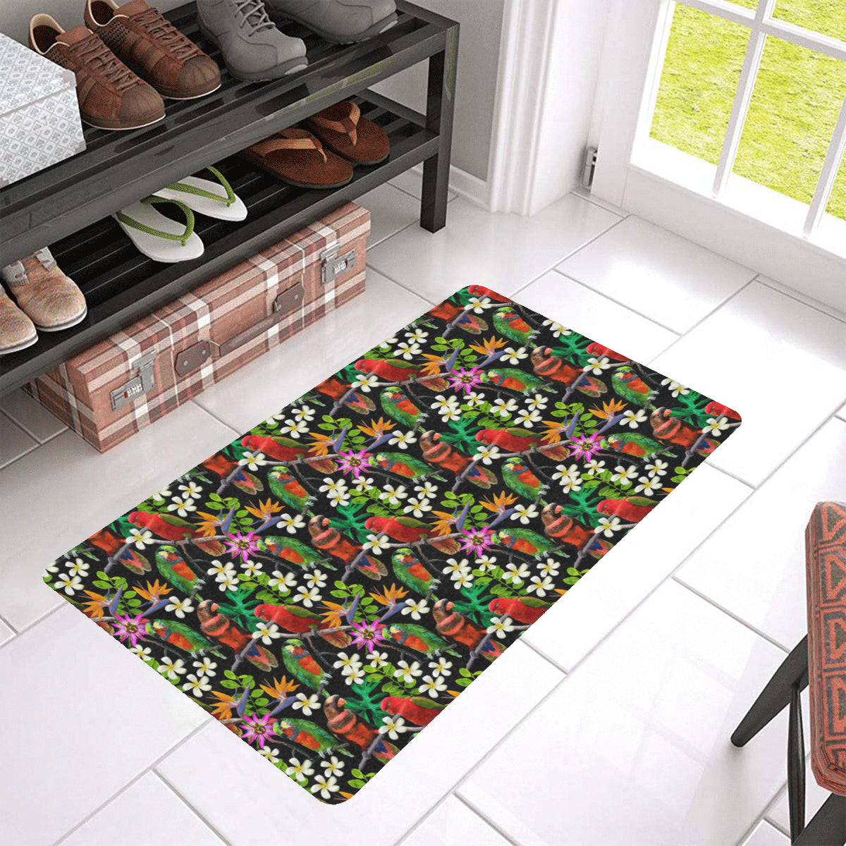 Parrot Design Print Rubber Doormat