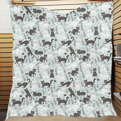Cat Pattern Print Design 08 Premium Quilt