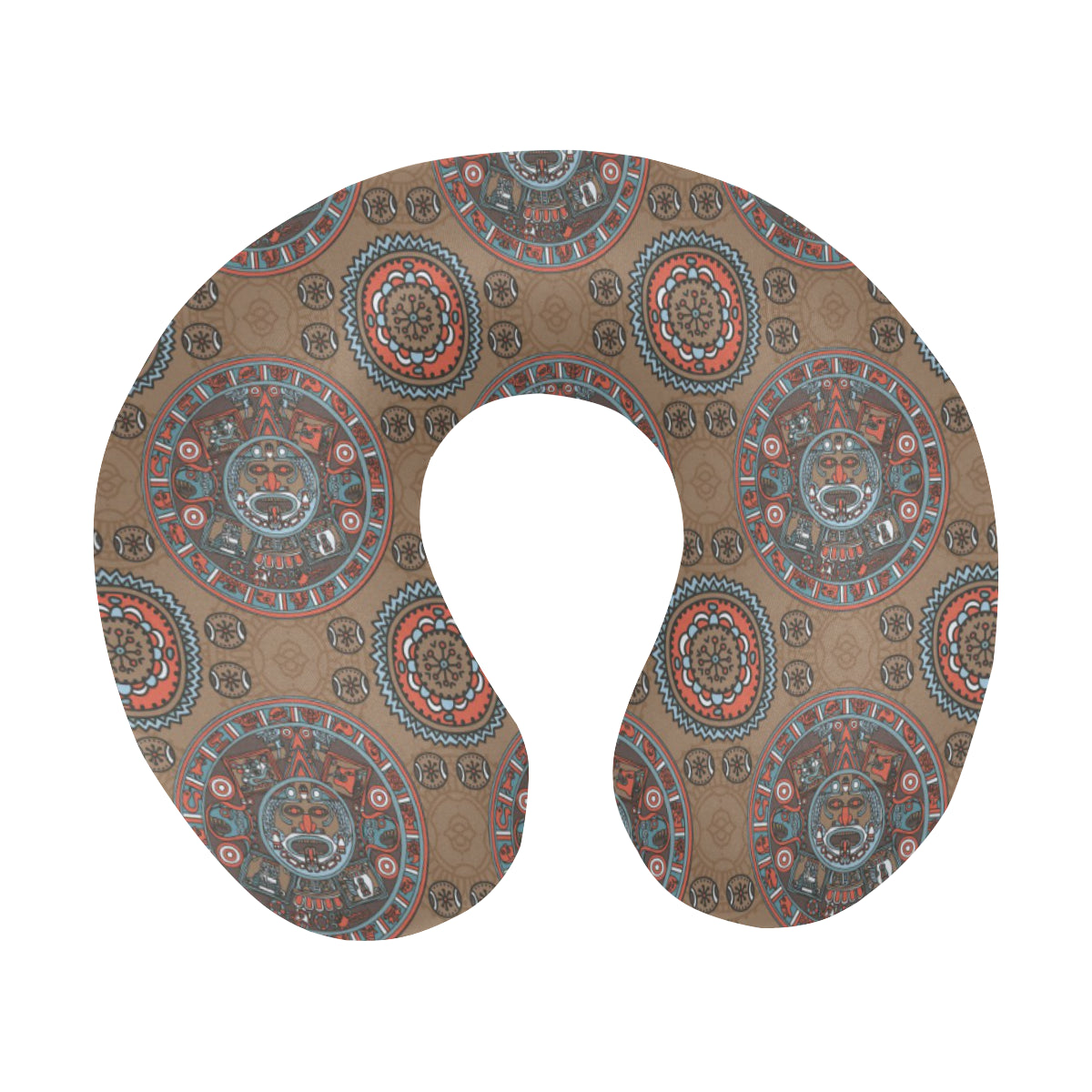 Calendar Aztec Pattern Print Design 03 U-Shaped Travel Neck Pillow