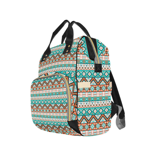 Navajo Style Print Pattern Diaper Bag Backpack