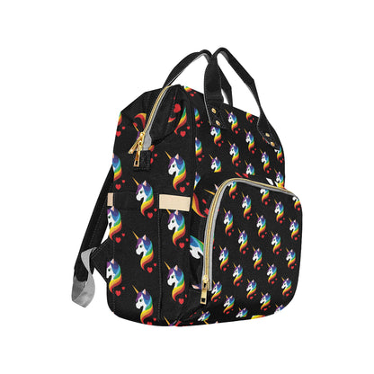 Rainbow Unicorn Pattern Print Design A03 Diaper Bag Backpack