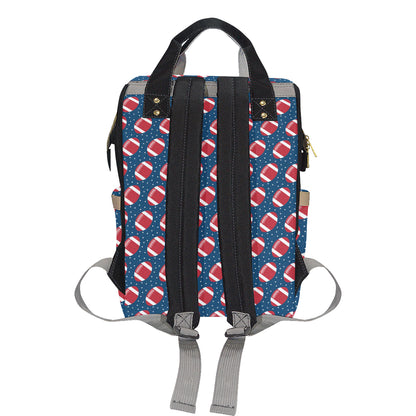 American Football Star Design Pattern Diaper Bag Backpack