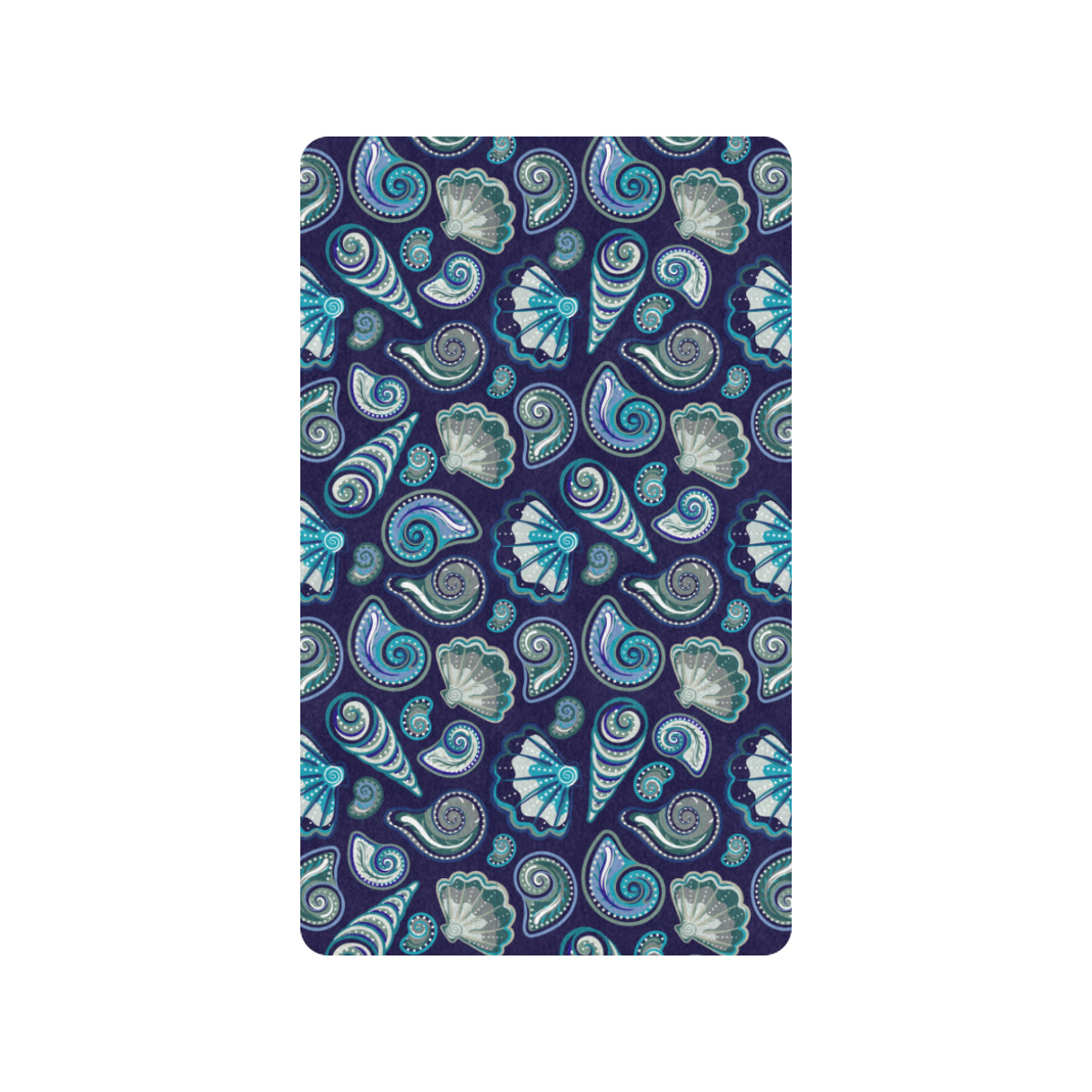 Beach Seashell Blue Print Rubber Doormat