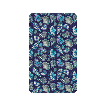 Beach Seashell Blue Print Rubber Doormat