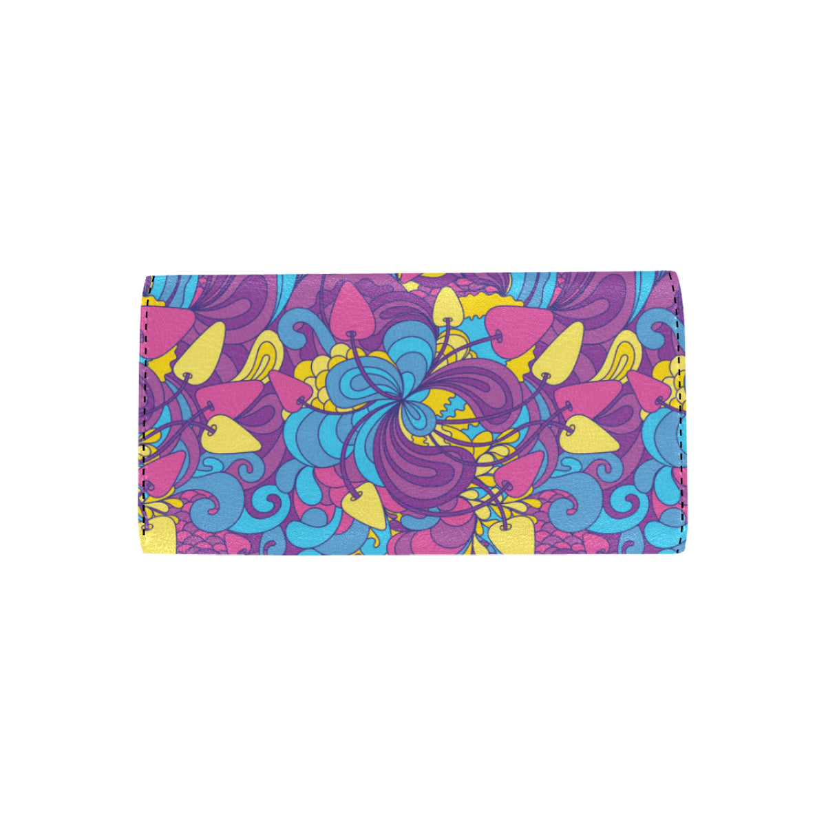 Psychedelic Mushroom Pattern Print Design A03 Women's Trifold Wallet