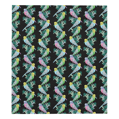 Budgerigar Pattern Print Design 03 Premium Quilt