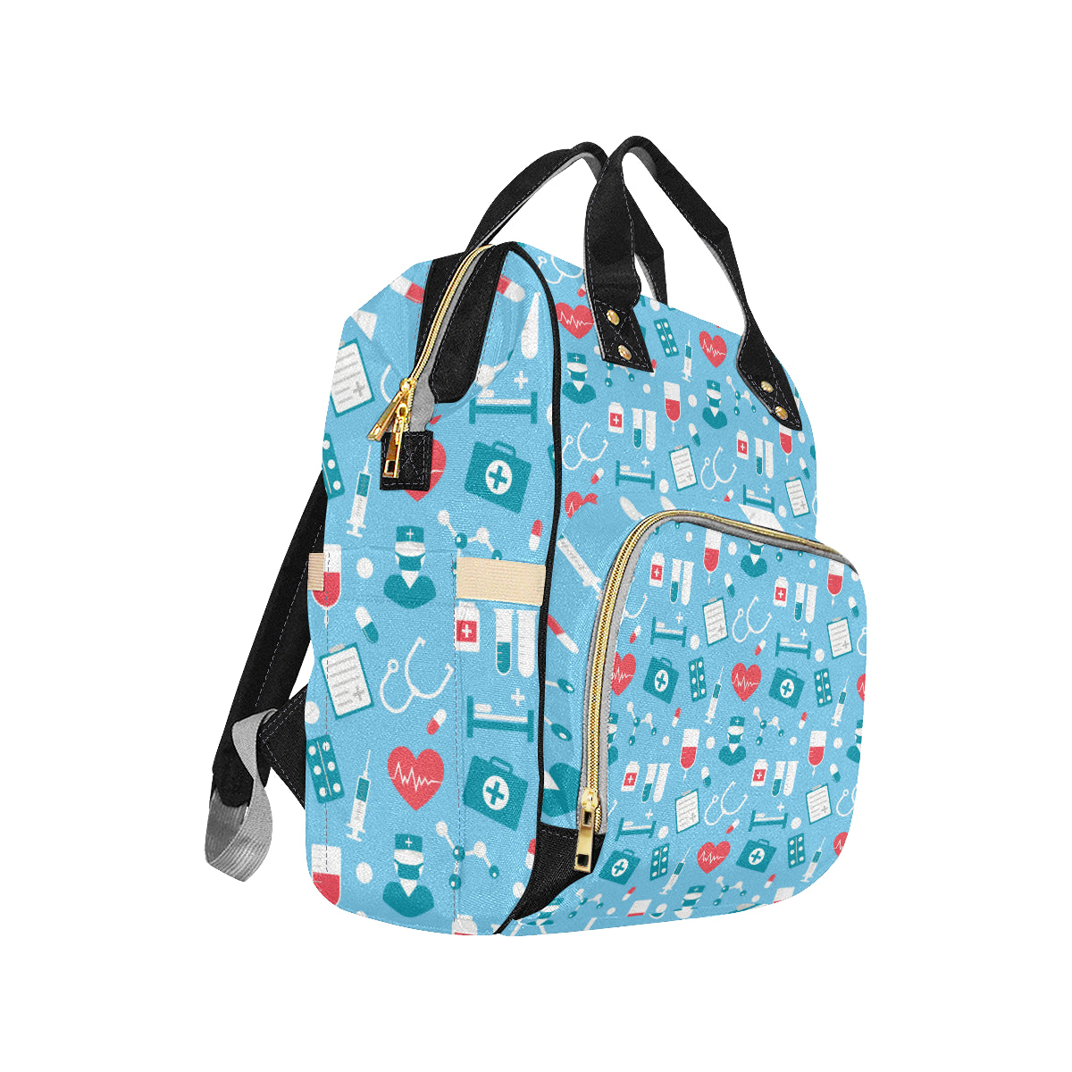 Nurse Pattern Print Design A03 Diaper Bag Backpack