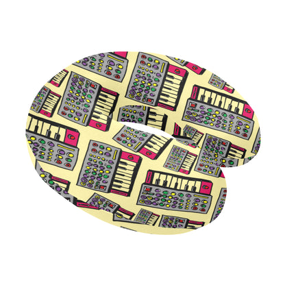 Synthesizer Pattern Print Design 01 U-Shaped Travel Neck Pillow