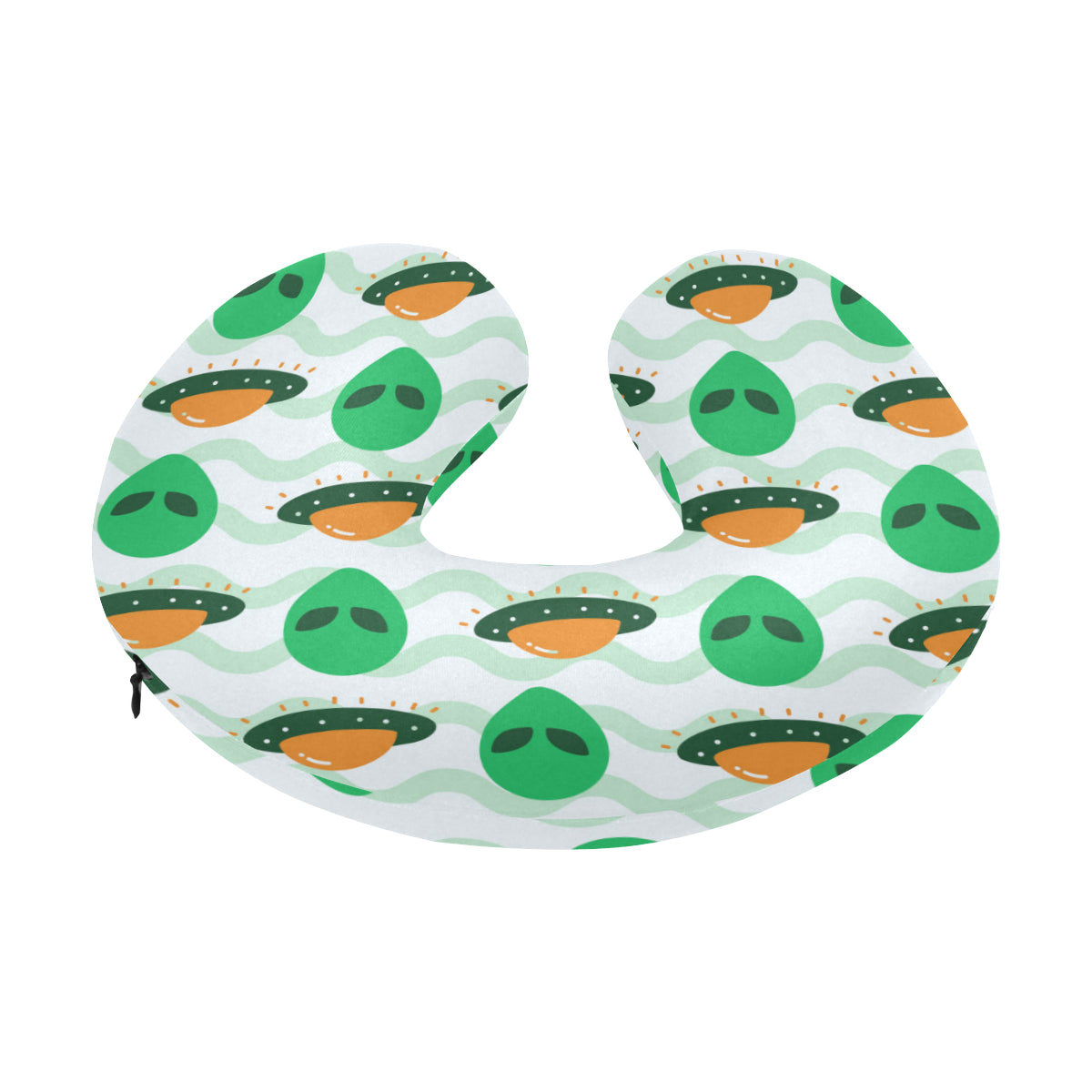 Alien UFO Pattern Print Design 04 U-Shaped Travel Neck Pillow