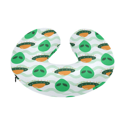 Alien UFO Pattern Print Design 04 U-Shaped Travel Neck Pillow
