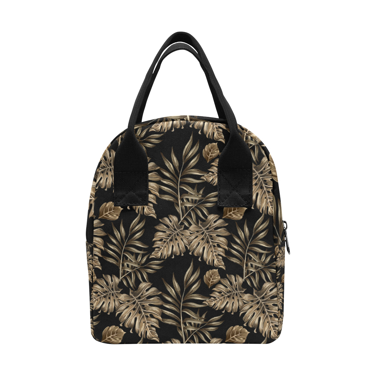 Brown Tropical Palm Leaves Insulated Lunch Bag