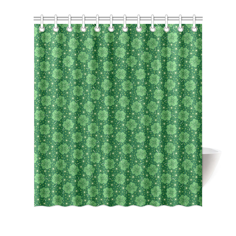 Shamrock Design Print Shower Curtain