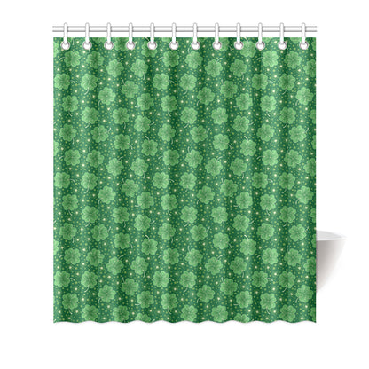 Shamrock Design Print Shower Curtain