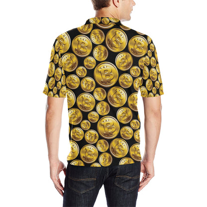 Bitcoin Pattern Print Design DO05 Men Polo Shirt
