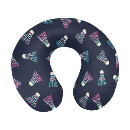 Badminton Ball Pattern Print Design 02 U-Shaped Travel Neck Pillow