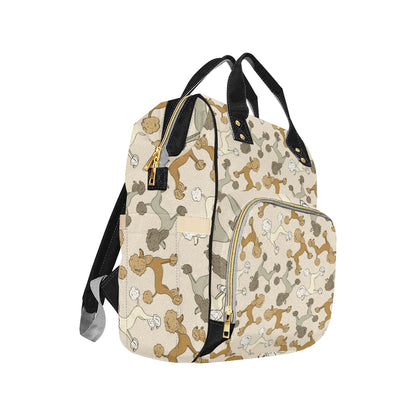Poodle Pattern Print Design A01 Diaper Bag Backpack