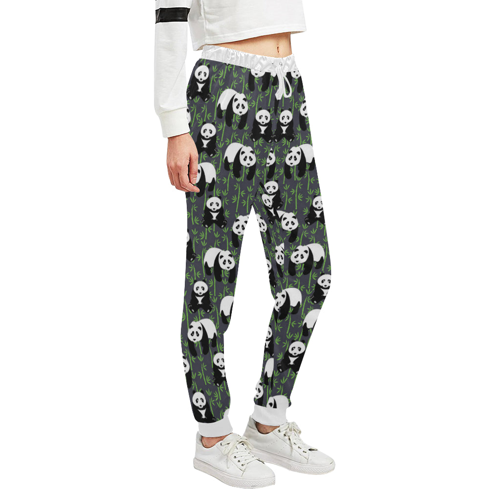 Panda Bear Bamboo Themed Print Unisex Sweatpants