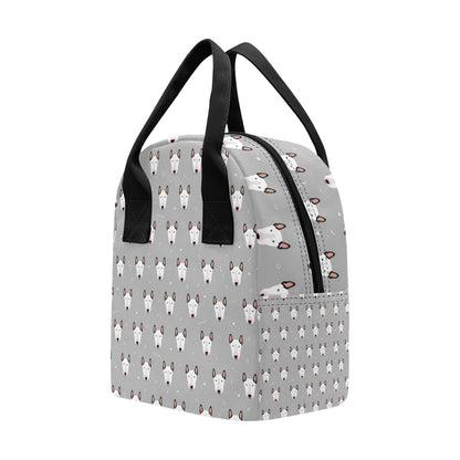 Bull Terrier Head Print Pattern Insulated Lunch Bag