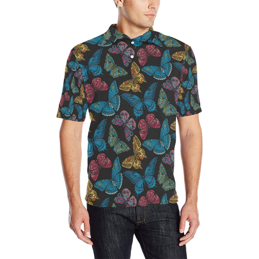 Butterfly Mandala Style Men Polo Shirt