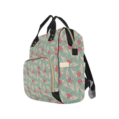 Angel Wings Heart Design Themed Print Diaper Bag Backpack