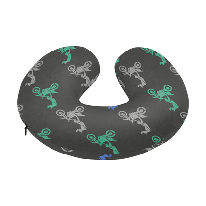 Motocross Pattern Print Design 02 U-Shaped Travel Neck Pillow