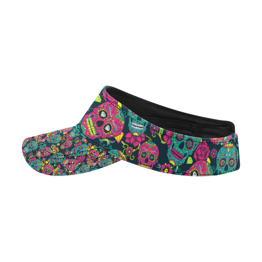 Sugar Skull Floral Design Themed Print Unisex Sun Visor