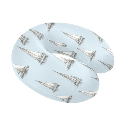 Sailing Ships Pattern Print Design A01 U-Shaped Travel Neck Pillow