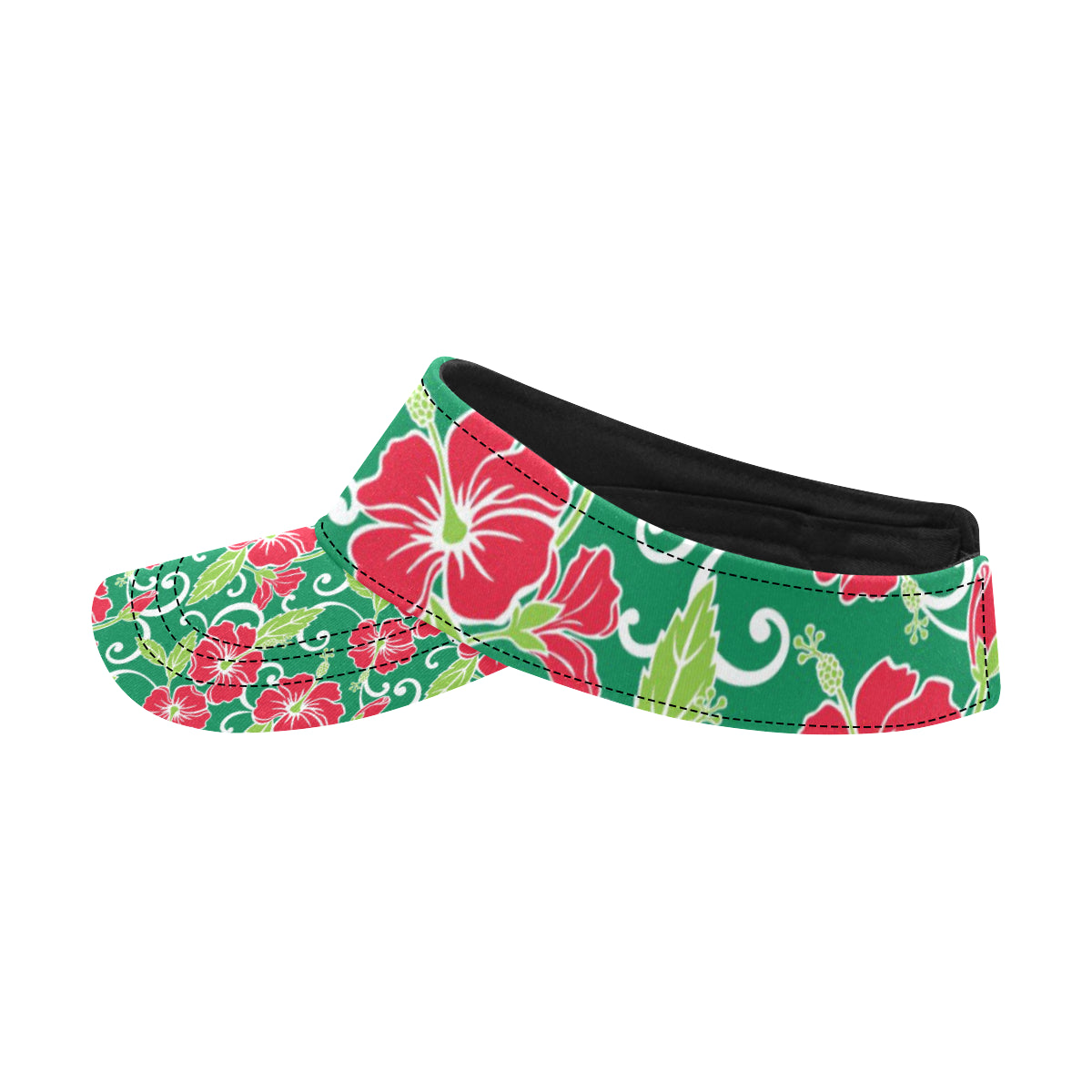 Red Hibiscus Pattern Print Design HB019 Unisex Sun Visor