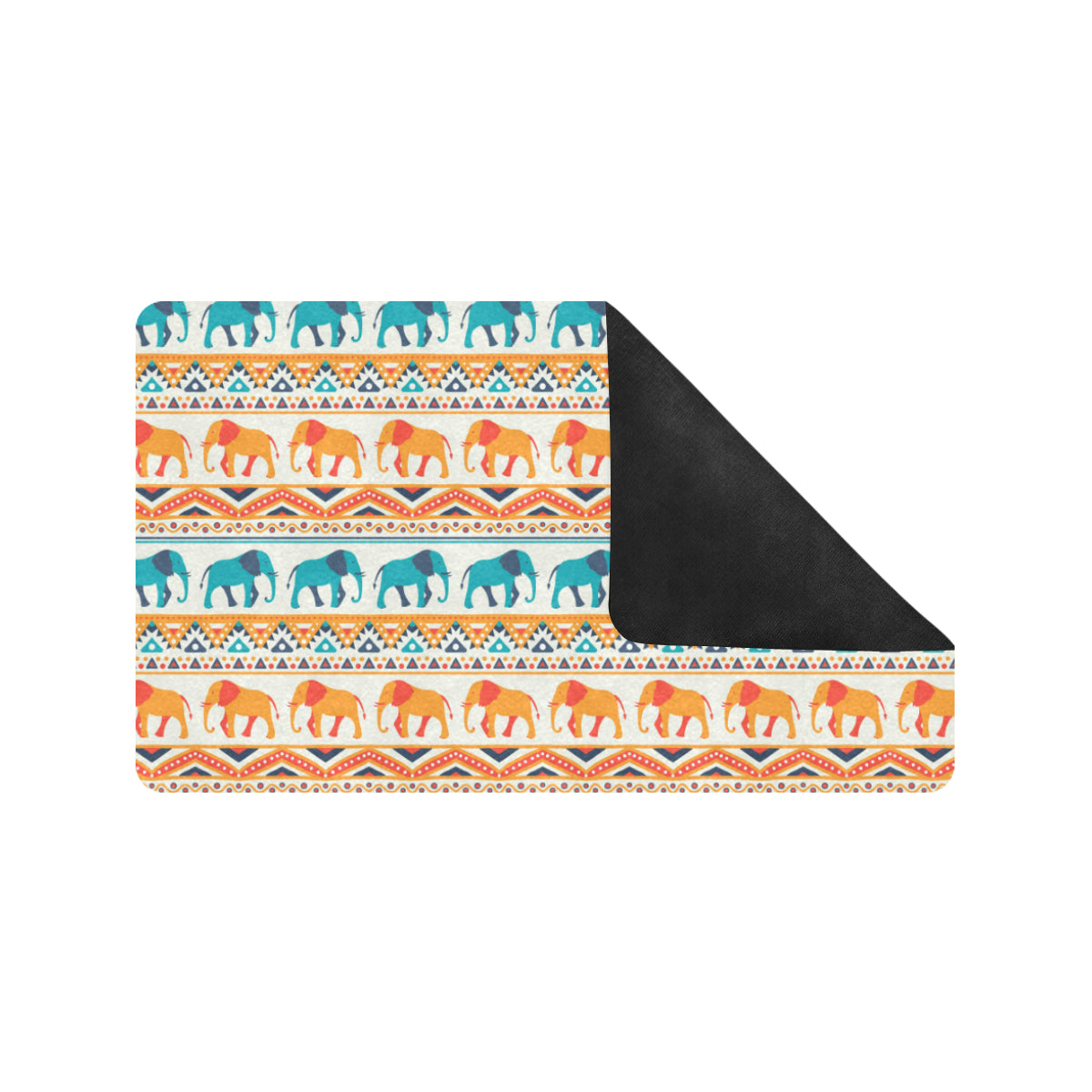 Elephant Aztec Ethnic Print Pattern Rubber Doormat