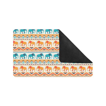 Elephant Aztec Ethnic Print Pattern Rubber Doormat
