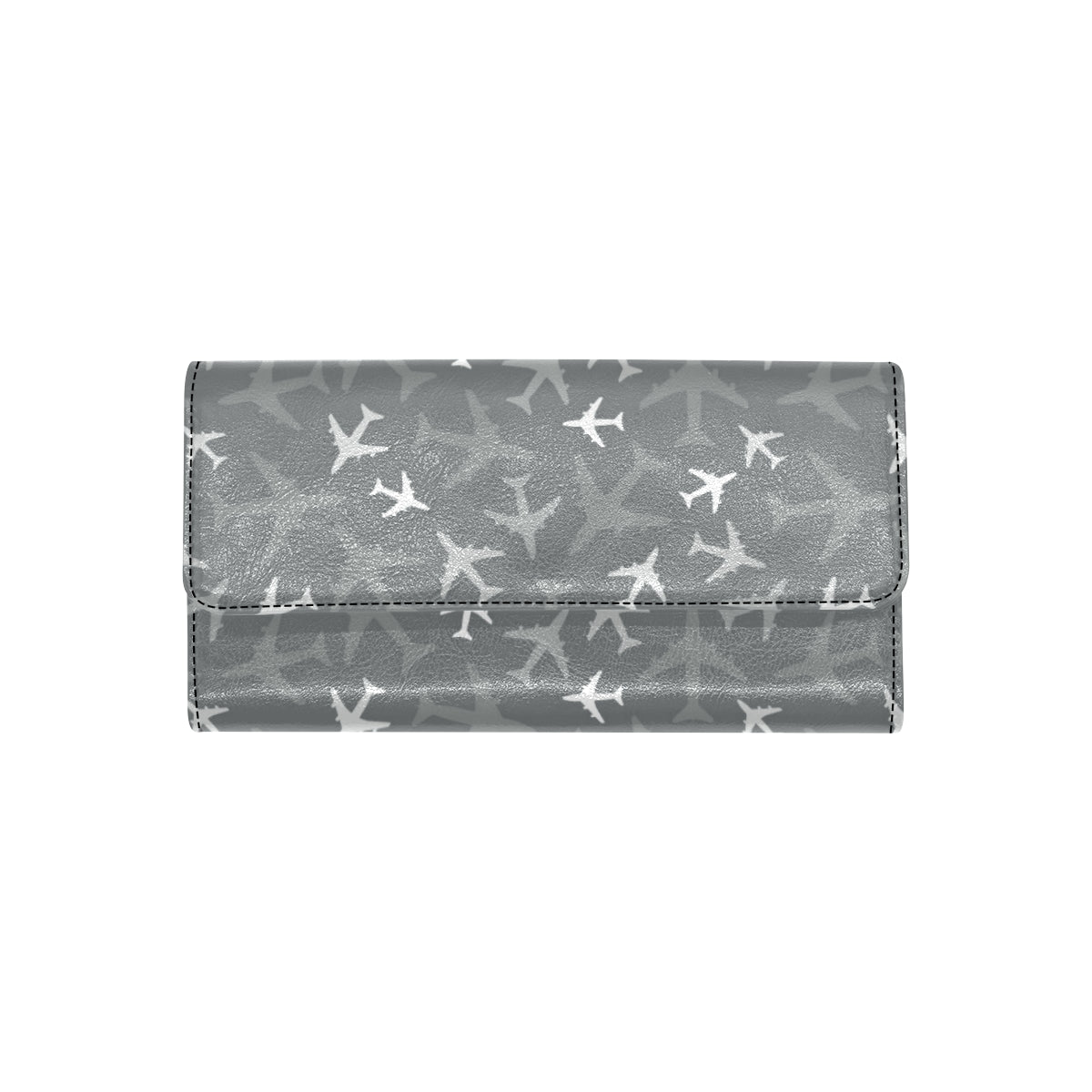 Airplane Pattern Print Design 02 Women's Trifold Wallet