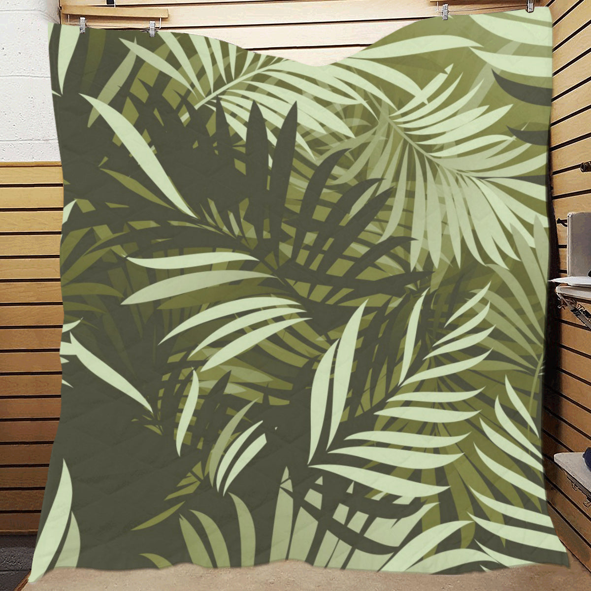 Palm Leaves Pattern Print Design PL05 Premium Quilt