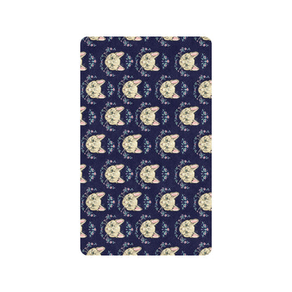 Cat Head with flower Print Pattern Rubber Doormat