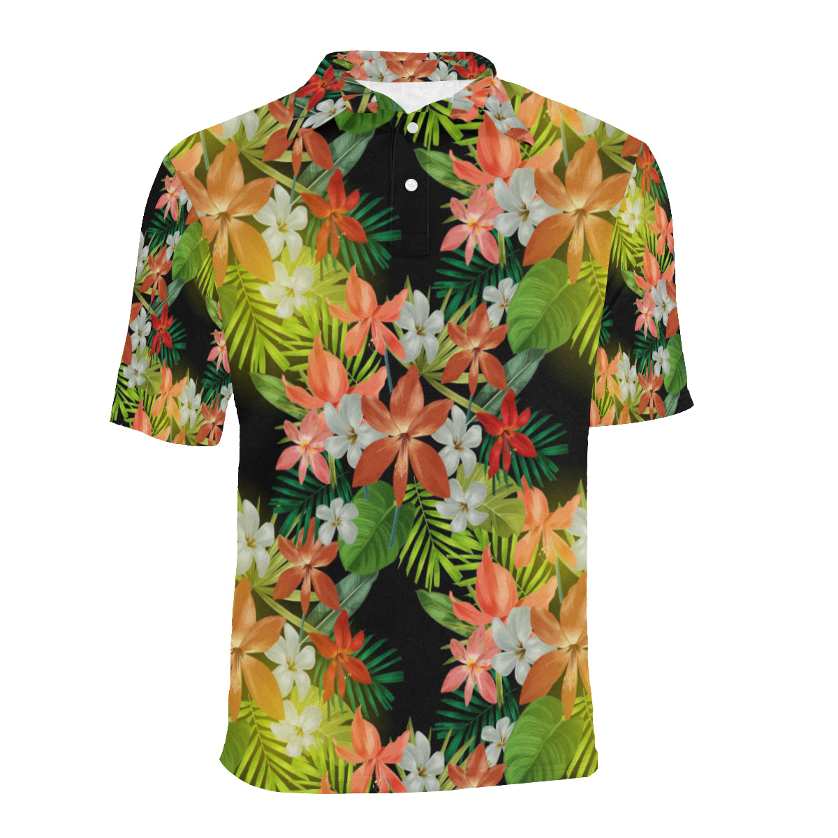 Amaryllis Pattern Print Design AL07 Men Polo Shirt
