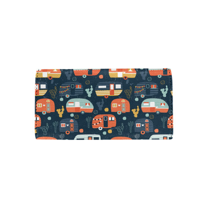 Camper Caravan Print Pattern Women's Trifold Wallet