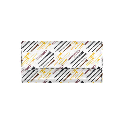 Clarinet Pattern Print Design 01 Women's Trifold Wallet