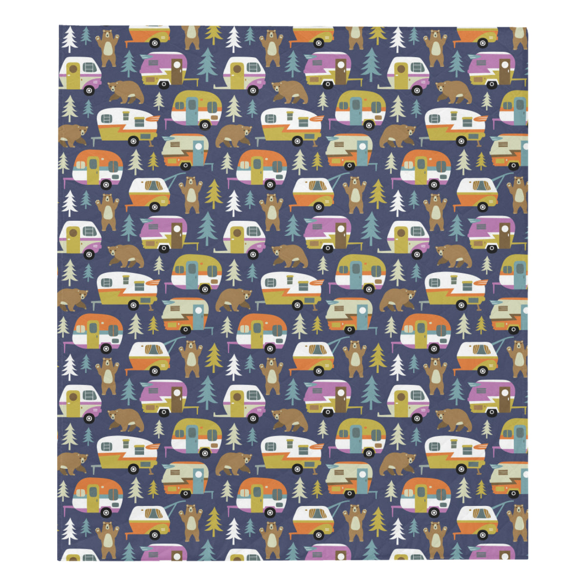 Camper Pattern Print Design 04 Premium Quilt