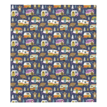 Camper Pattern Print Design 04 Premium Quilt
