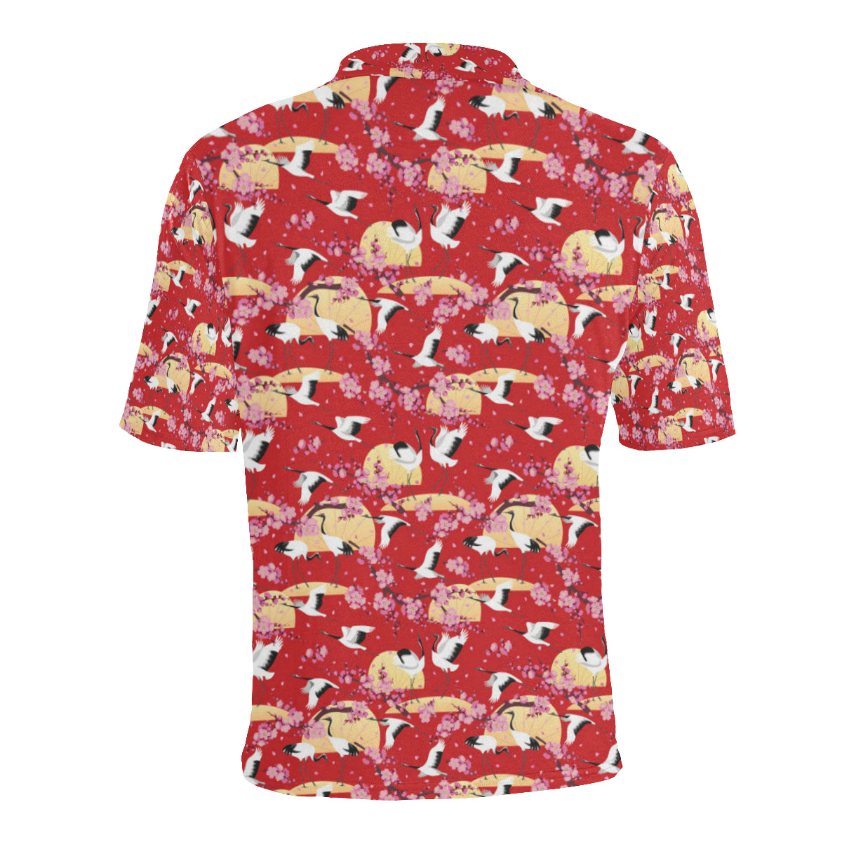Crane Pattern Print Design 04 Men Polo Shirt