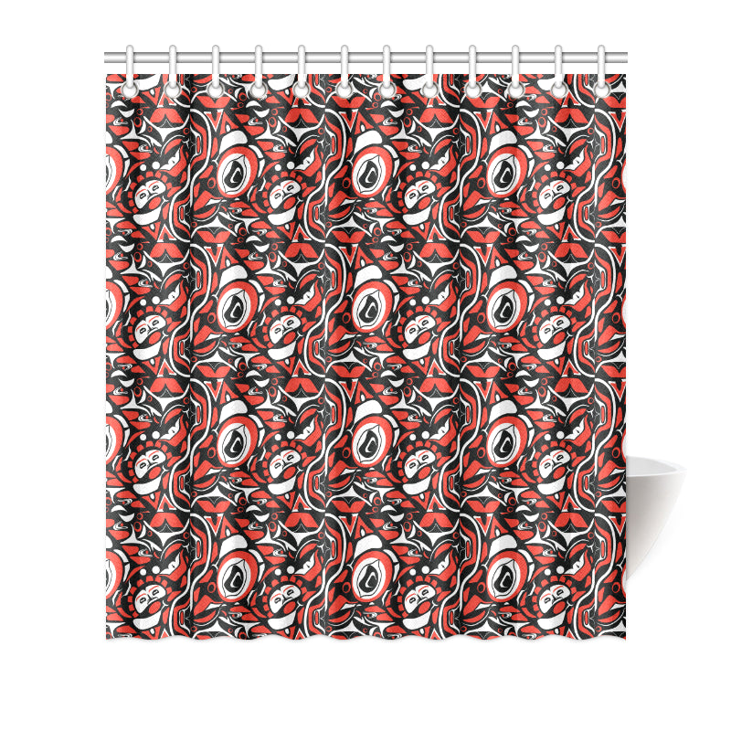 Native North American Themed Print Shower Curtain