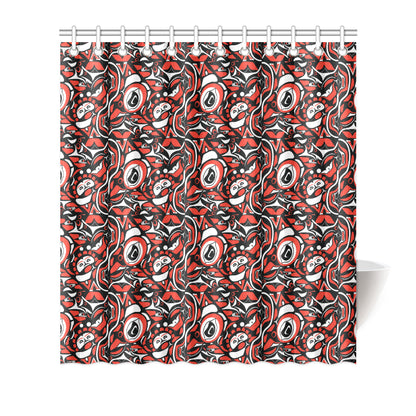 Native North American Themed Print Shower Curtain