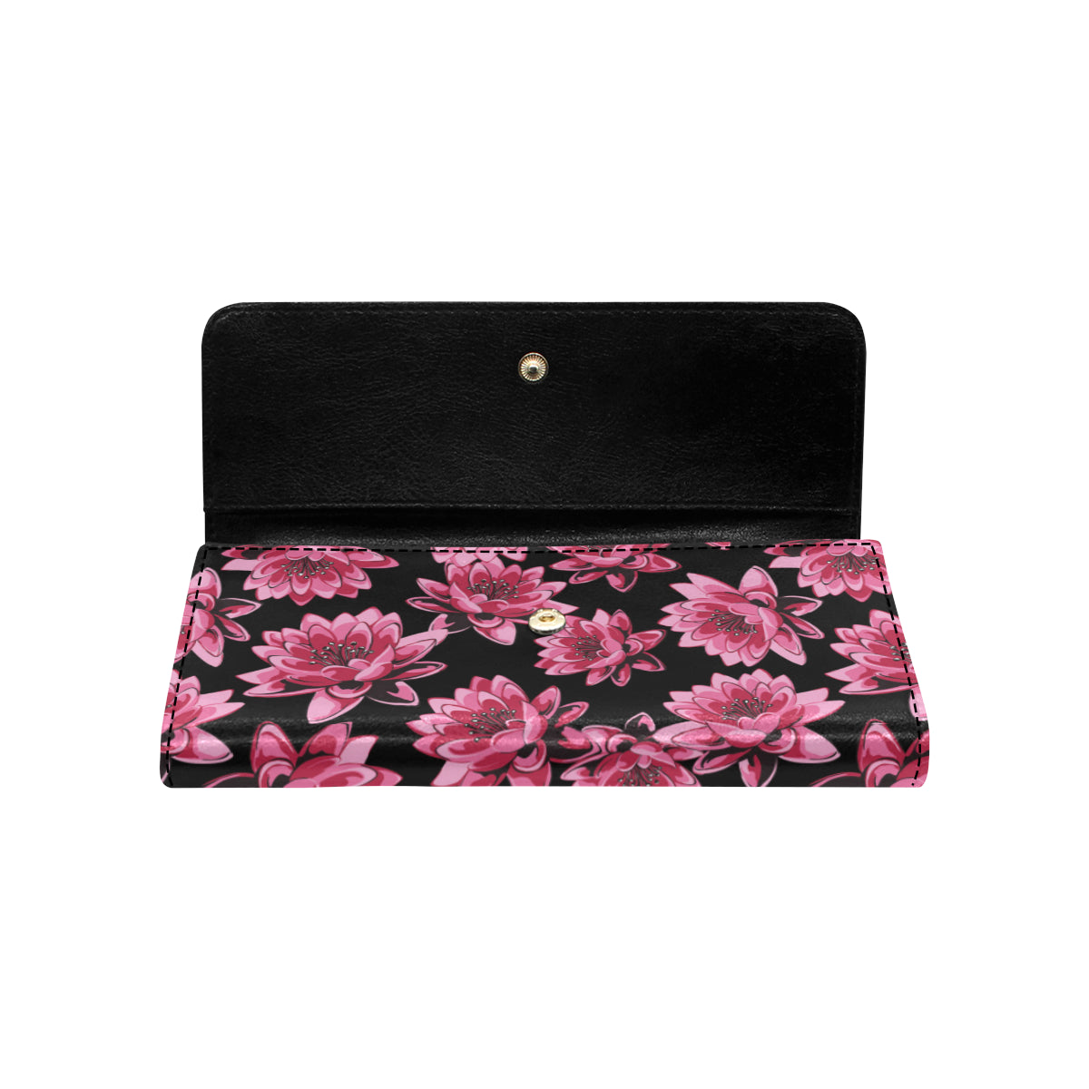 Lotus Pattern Print Design 03 Women's Trifold Wallet