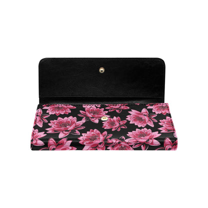 Lotus Pattern Print Design 03 Women's Trifold Wallet