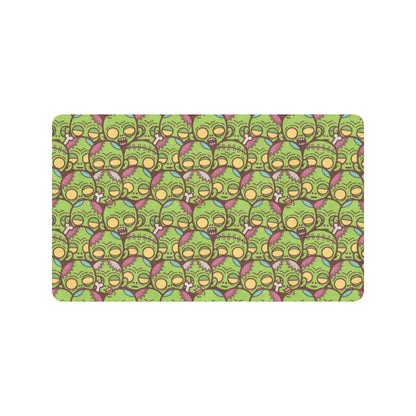 Zombie Head Design Pattern Print Rubber Doormat