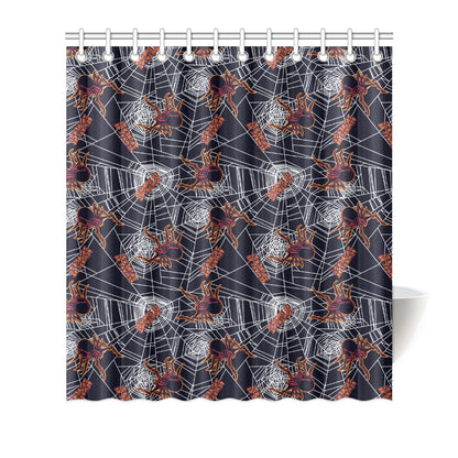 Tarantula Spiderwebs Pattern Print Design 01 Shower Curtain